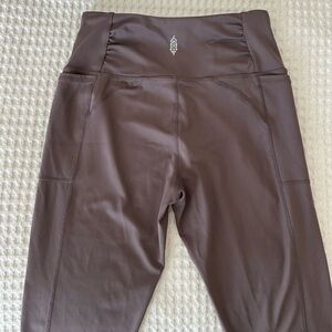 purple/brown mid rise capris free people leggings